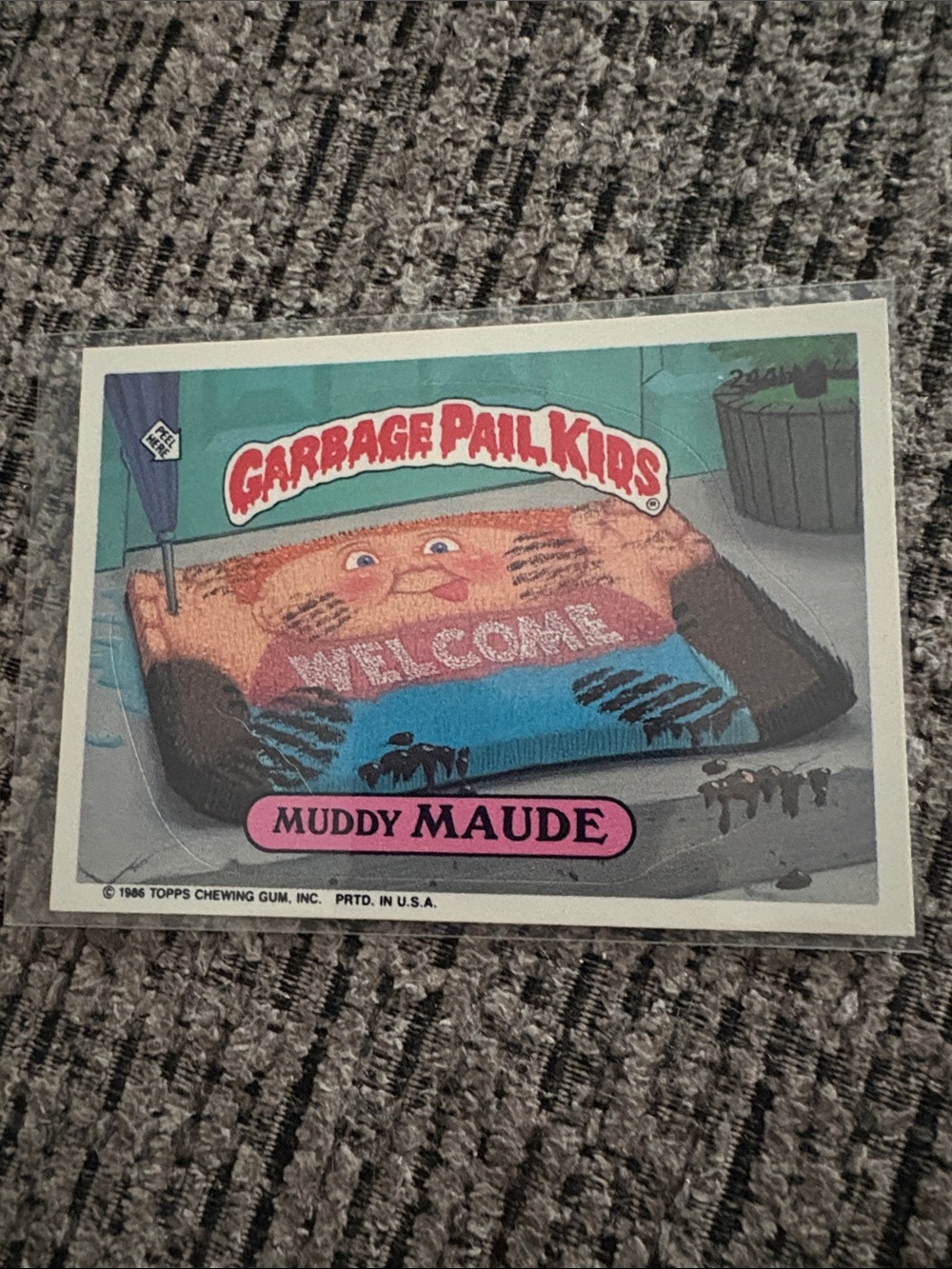 1986 Topps Garbage Pail Kids Series 6 sticker card  "Muddy Maude" #244b